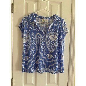 Joie Blue Floral Linen Blouse